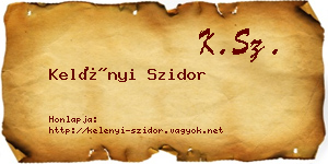 Kelényi Szidor névjegykártya